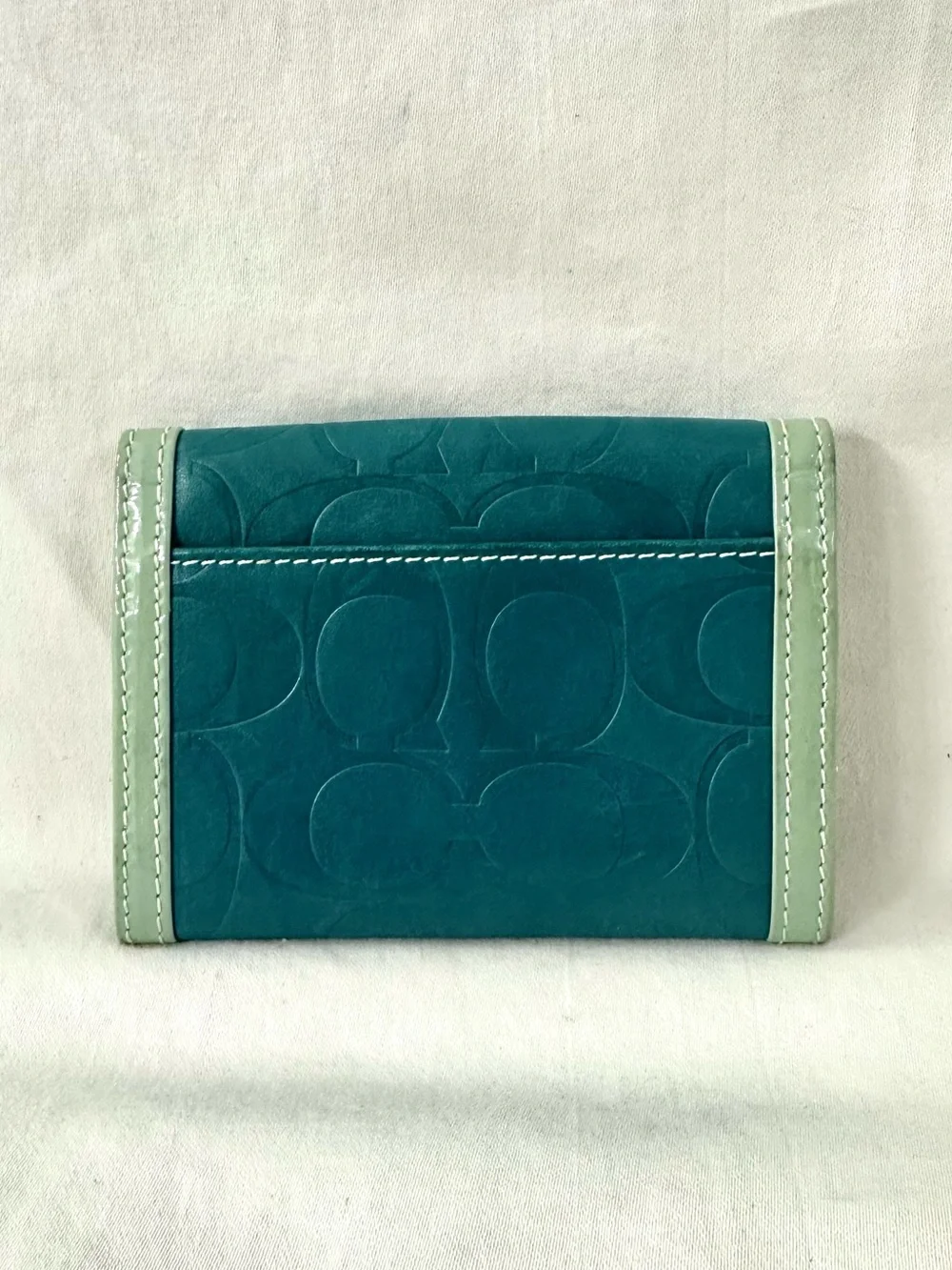 Coach Embossed C Leather Flap Card Case